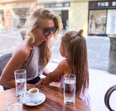 Nadiya Bychkova with her daughter